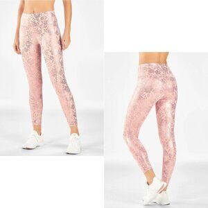 Fabletics Women Oasis PureLuxe Pink Foil Floral High-Waisted 7/8 Legging Sz S